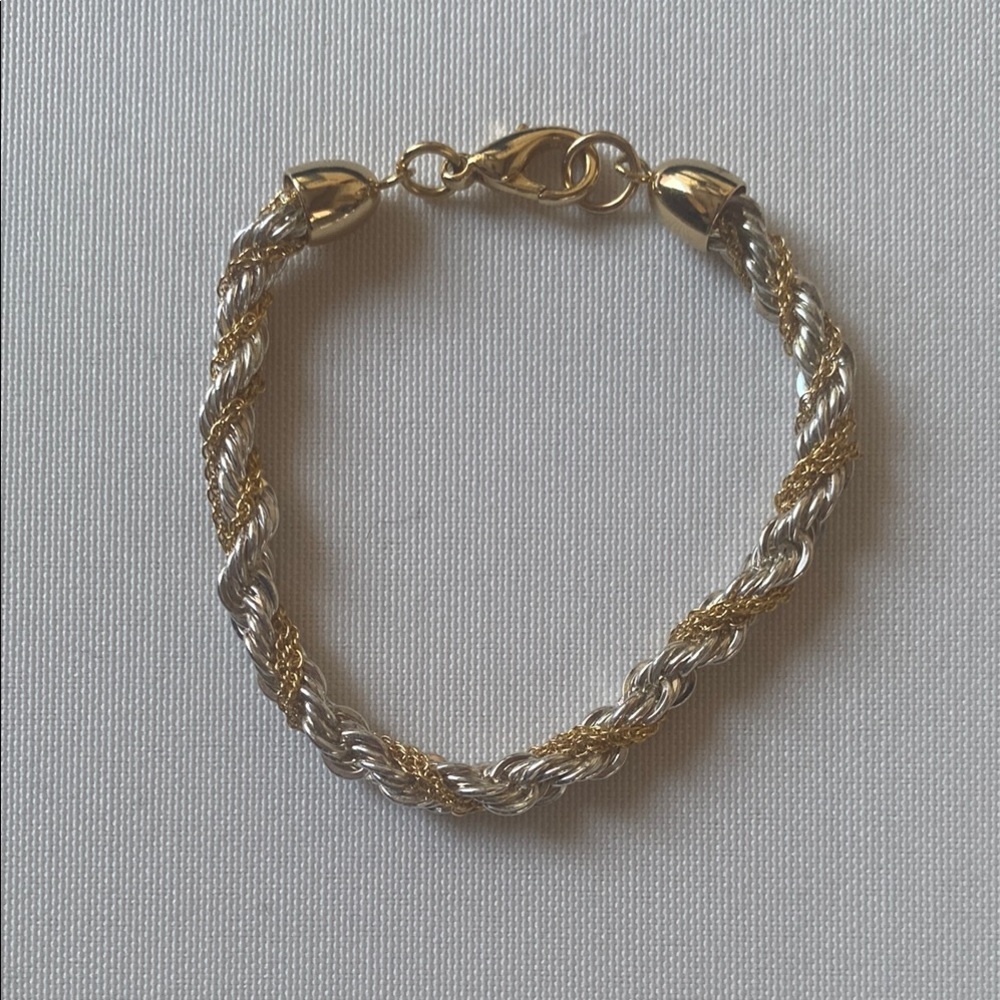 Gold and Silver Twisted Bracelet